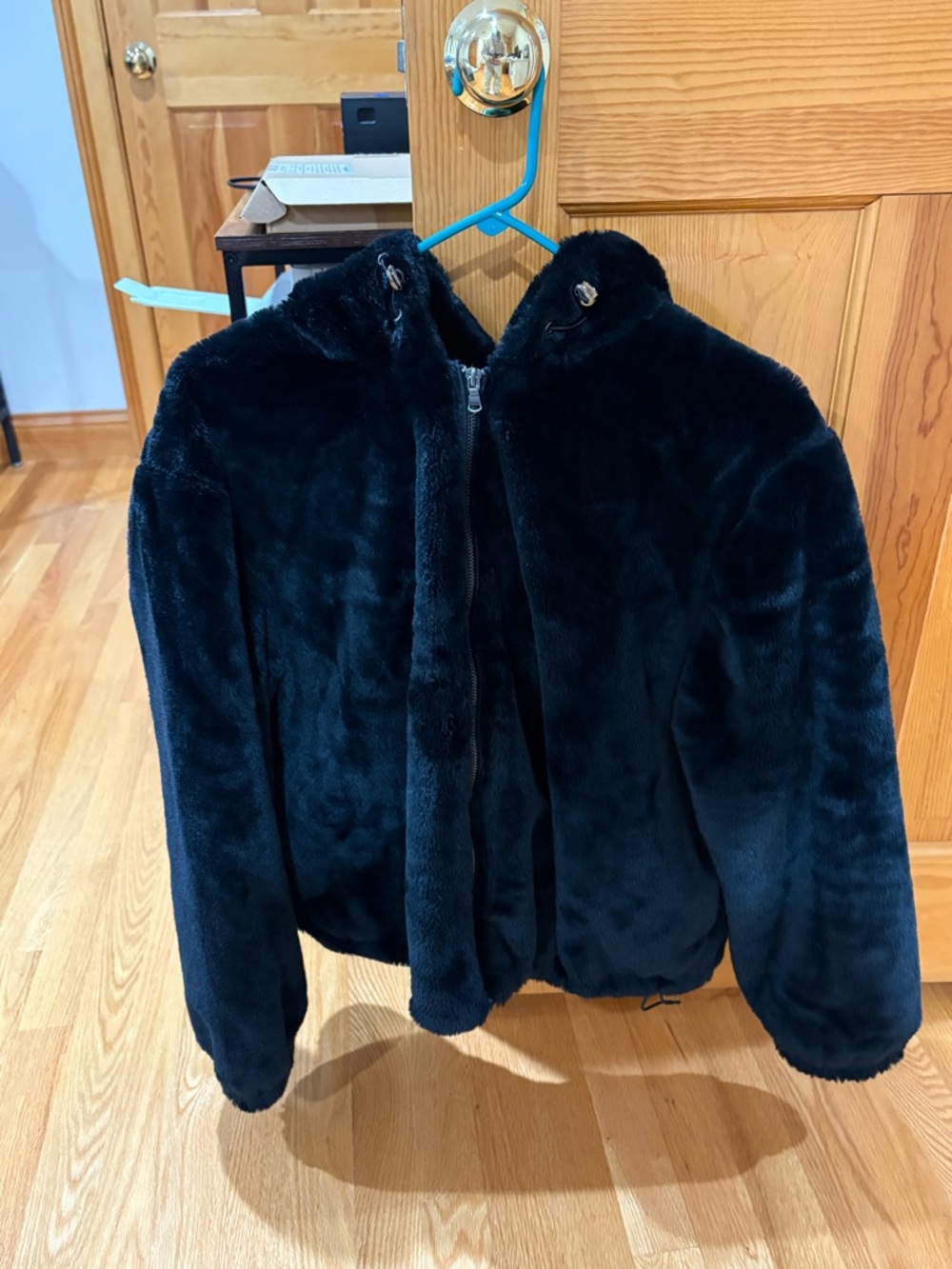 Primark Black Faux Fur Hooded Jacket